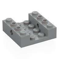 Stein speziell 4 × 4 mit Achslöcher, 2 × 4 vertieft Mitte Hellblaugrau