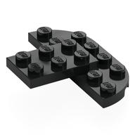 Plate Special Round Corners 2 × 6 Double with 2 × 3 Extension Schwarz