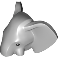 Animal Body Part, Elephant Head with Pin Hole Light Bluish Gray