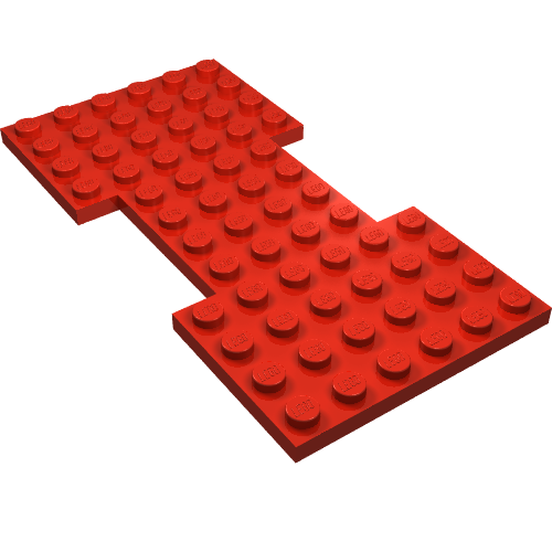 Vehicle Base 6 × 12 with 1 × 4 Cutouts Red