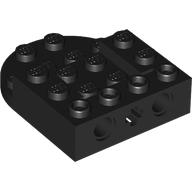 Stein 4 × 5 mit abgerundet Ende, Achse, Pinlöcher, 2 × 2 vertieft Mitte