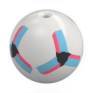 Minifig Head Special, Sphere with Football, Dark Pink/Dark Azure/Black Markings Print