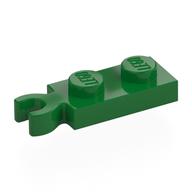 Plate Special 1 × 2 with Clip Vertical on End Green