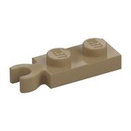 Plate Special 1 × 2 with Clip Vertical on End Dark Tan
