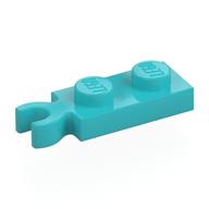 Plate Special 1 × 2 with Clip Vertical on End Medium Azure