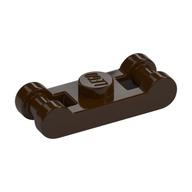 Plate Special 1 × 1 with Handle on 2 Ends Dark Brown