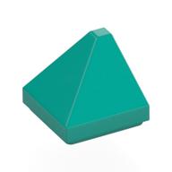 Brick Sloped 30° 1 × 1 × 2/3 Double Corner Dark Turquoise