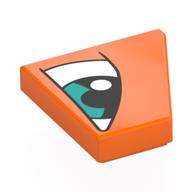 Wedge Tile 2 × 2 Left with White Eye, Dark Turquoise Iris Right print Orange
