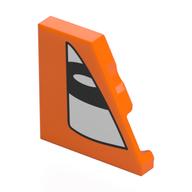 Wedge Tile 2 × 2 Right with White Eye Left print Orange