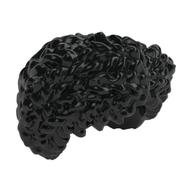 Hair Coiled, Parted Schwarz