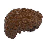 Hair Coiled, Parted Reddish Brown