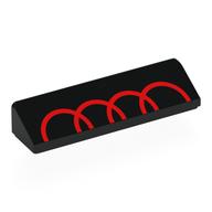 Brick Sloped 30° 1 × 4 × 2/3 with Partial Red Audi Logo print Schwarz