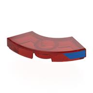 Tile 2 × 2 Curved, Macaroni with Blue Shape on Side print in Trans-Red