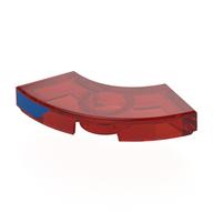 Tile 2 × 2 Curved, Macaroni with Blue Shape on Side print Transparent-Rot
