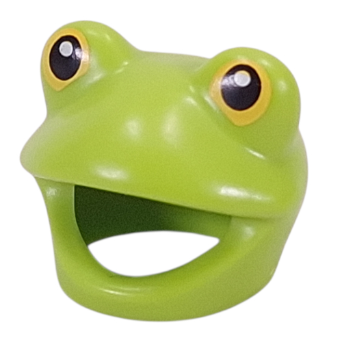 Costume / Mask, Frog with Black Eyes Limette