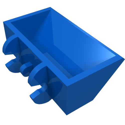 Construction Vehicle Bucket Smooth 2 × 4 × 1 Blue