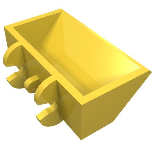Construction Vehicle Bucket Smooth 2 × 4 × 1