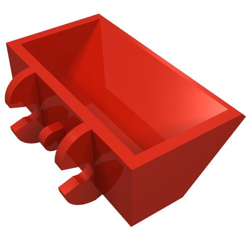 Construction Vehicle Bucket Smooth 2 × 4 × 1 Rot