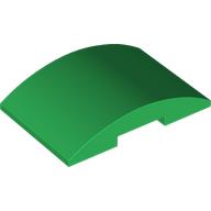 Brick Curved 4 × 6 Double, 2 × 4 Cutout Green