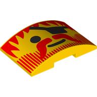 Brick Curved 4 × 6 Double, 2 × 4 Cutout with Face, Black Eyepatch, Red Hair (Classic Pirate) print Yellow