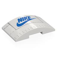 Brick Curved 4 × 6 Double, 2 × 4 Cutout with Shoe Tongue, Blue NIKE logo print White