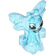 Creature, Pixie with Black Eyes, Mouth Print in Opal Trans-Dark Blue