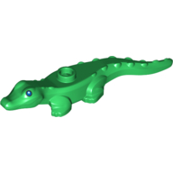 Animal, Alligator / Crocodile Baby with Blue Eyes print Green