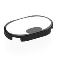 Tile Round 2 × 3 with White Surface, Black Oval in Edge (Eye) print Black