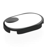 Tile Round 2 × 3 with White Surface, Black Oval in Corner (Eye) print Schwarz