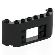 Panel 2 × 8 × 3 with Curved Sides in Black