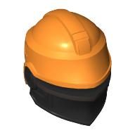 Helmet, Raised Centre Ridge, Eye Slot, with Black Faceguard Print Orange