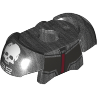 Minifig Neckwear Armor Shoulder Pads with Skull and '99' Print Perltitan