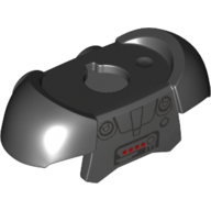 Minifig Neckwear Armor Shoulder Pads with Control Panel with Red Buttons Print Black
