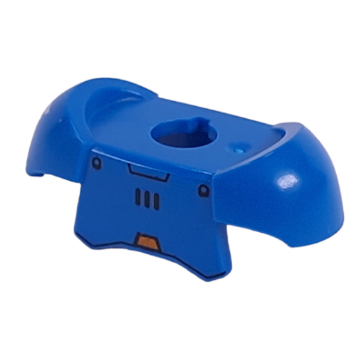 Minifig Neckwear Armor Shoulder Pads with Ice Planet Logo print Blue