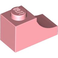 Brick Curved 2 × 1 with Inverted Cutout Warm Pink