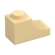 Brick Curved 2 × 1 with Inverted Cutout Tan
