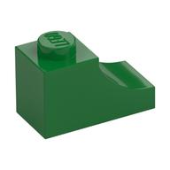 Brick Curved 2 × 1 with Inverted Cutout Green