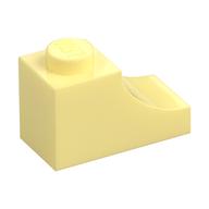 Brick Curved 2 × 1 with Inverted Cutout Bright Light Yellow