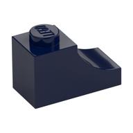 Brick Curved 2 × 1 with Inverted Cutout Dark Blue