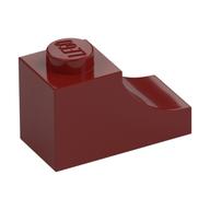 Brick Curved 2 × 1 with Inverted Cutout Dark Red