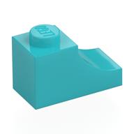 Brick Curved 2 × 1 with Inverted Cutout Medium Azure