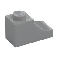 Brick Curved 2 × 1 with Inverted Cutout Light Bluish Gray