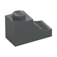Brick Curved 2 × 1 with Inverted Cutout Dark Bluish Gray