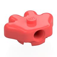 Brick Special, Hand 3 × 3 with Center Stud, 2 × 2 Anti-Studs Coral