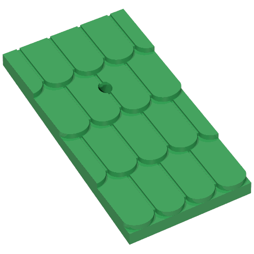 Fabuland, Roof Slope with Chimney Hole Green