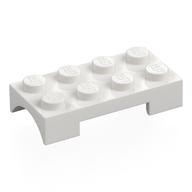 Wheel Arch, Mudguard 2 × 4 Studded, Rounded Arch in Weiß