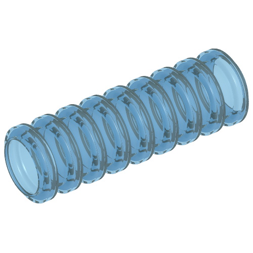 Hose, Ribbed 7mm D. 3L / 2.4cm Trans-Light Blue