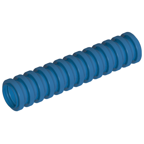 Hose, Ribbed 7mm D. 4L / 3.2cm Blau