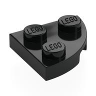 Plate Round Corner 2 × 2 Black