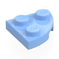 Plate Round Corner 2 × 2 Bright Light Blue